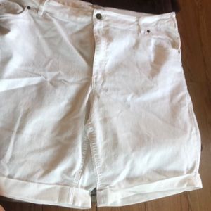 White jean shorts